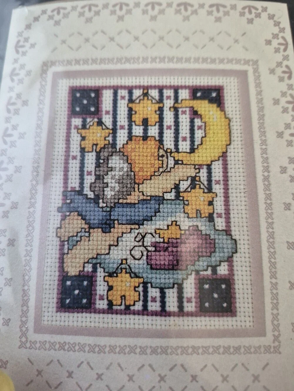 Design Works Crafts #707 Cross Stitch Greetings “Angel & Stars” Card Kit New